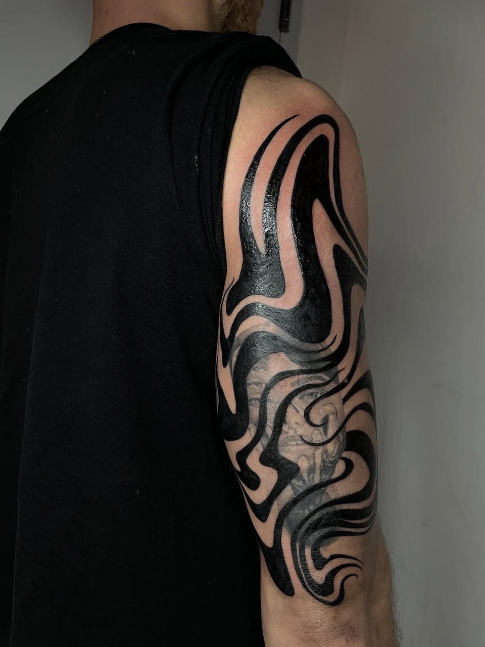Blackwork & Blackout tattoo artist work by Carol at Yes Electric Tattoo Toronto