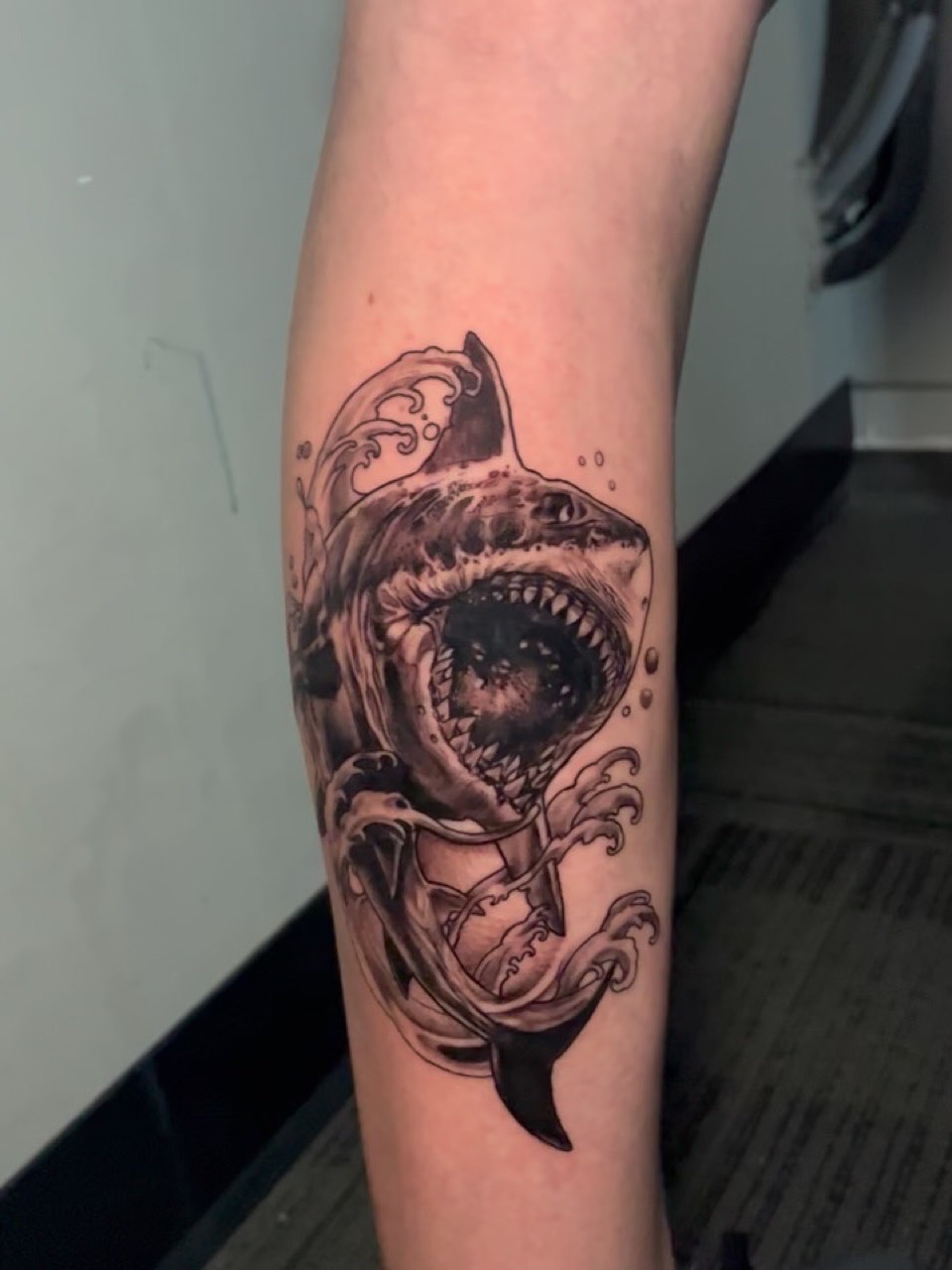 Illustrative colour tattoo by Sarah Johnson at Yes Electric Tattoo Queen West Toronto